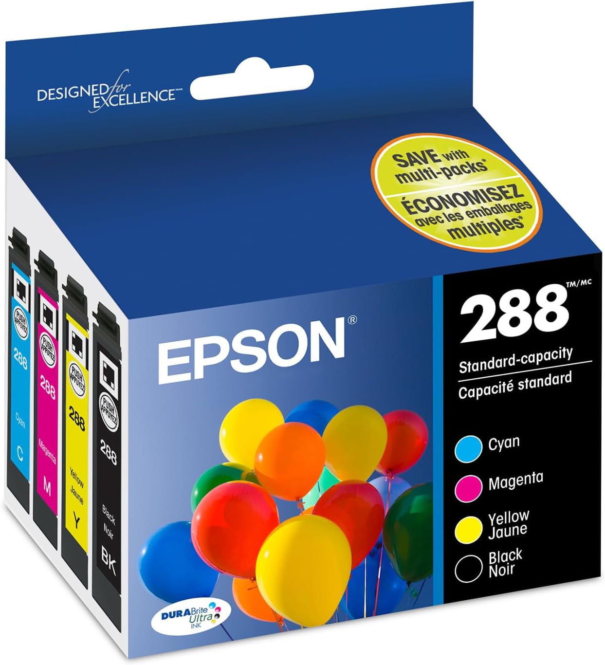 Epson T288120-BCS DURABrite Ultra Black and Color Combo Pack Standard Capacity Cartridge Ink