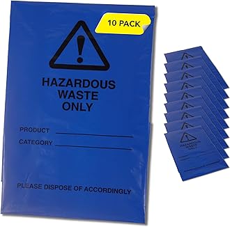 Hazardous Waste Bags - Blue - Pollution Control, Dangerous Waste Disposal, Clear and Easy to Identify, Hard Wearing, Domestic & Commercial Use, High Strength, Quality Sack (10)