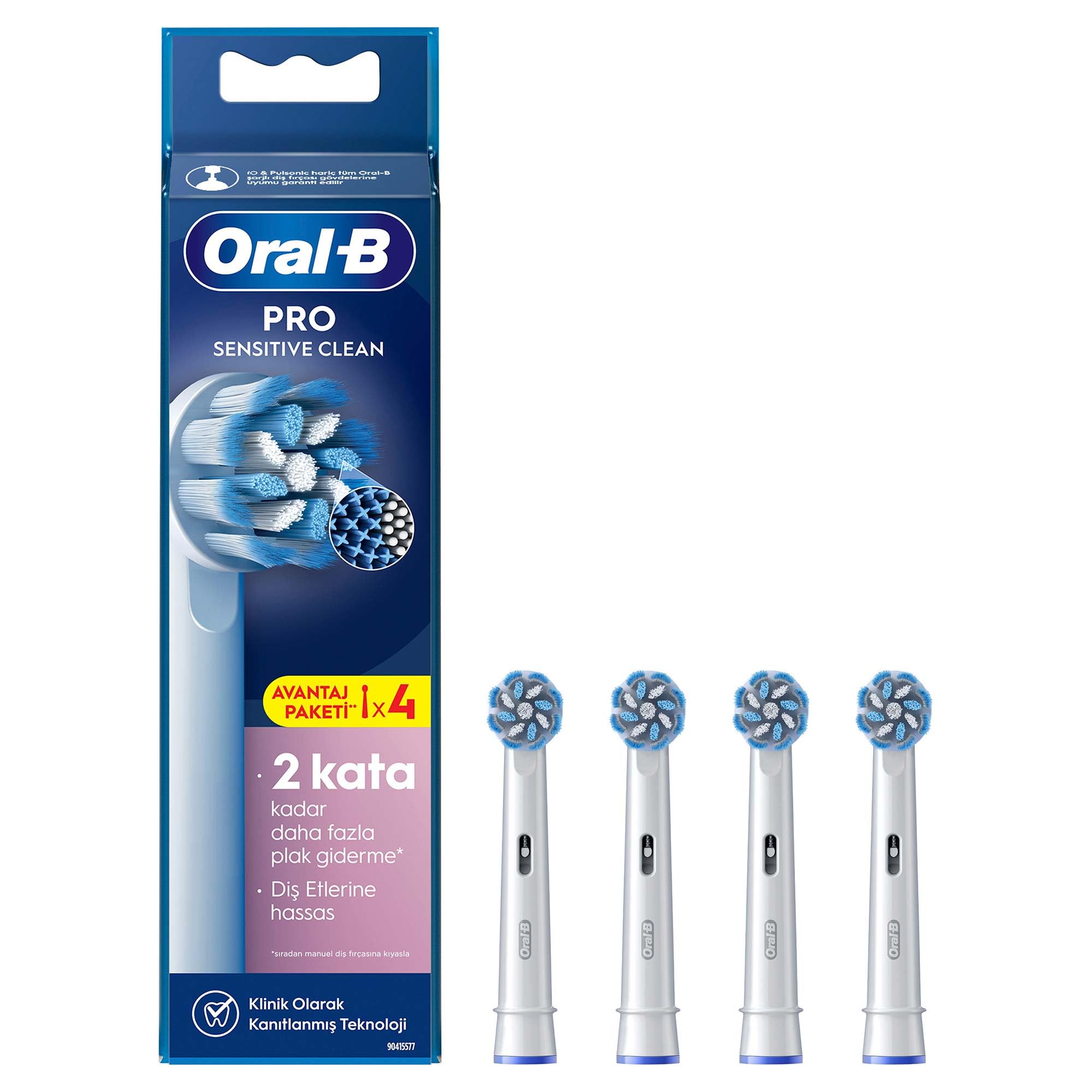 Oral-B Şarjlı/Elektrikli Diş Fırçası Vitality Pro Siyah Koruma ve Temizlik + Oral-B Sensitive X-Filament Şarjlı Diş Fırçası Yedek Başlığı 4 Adet