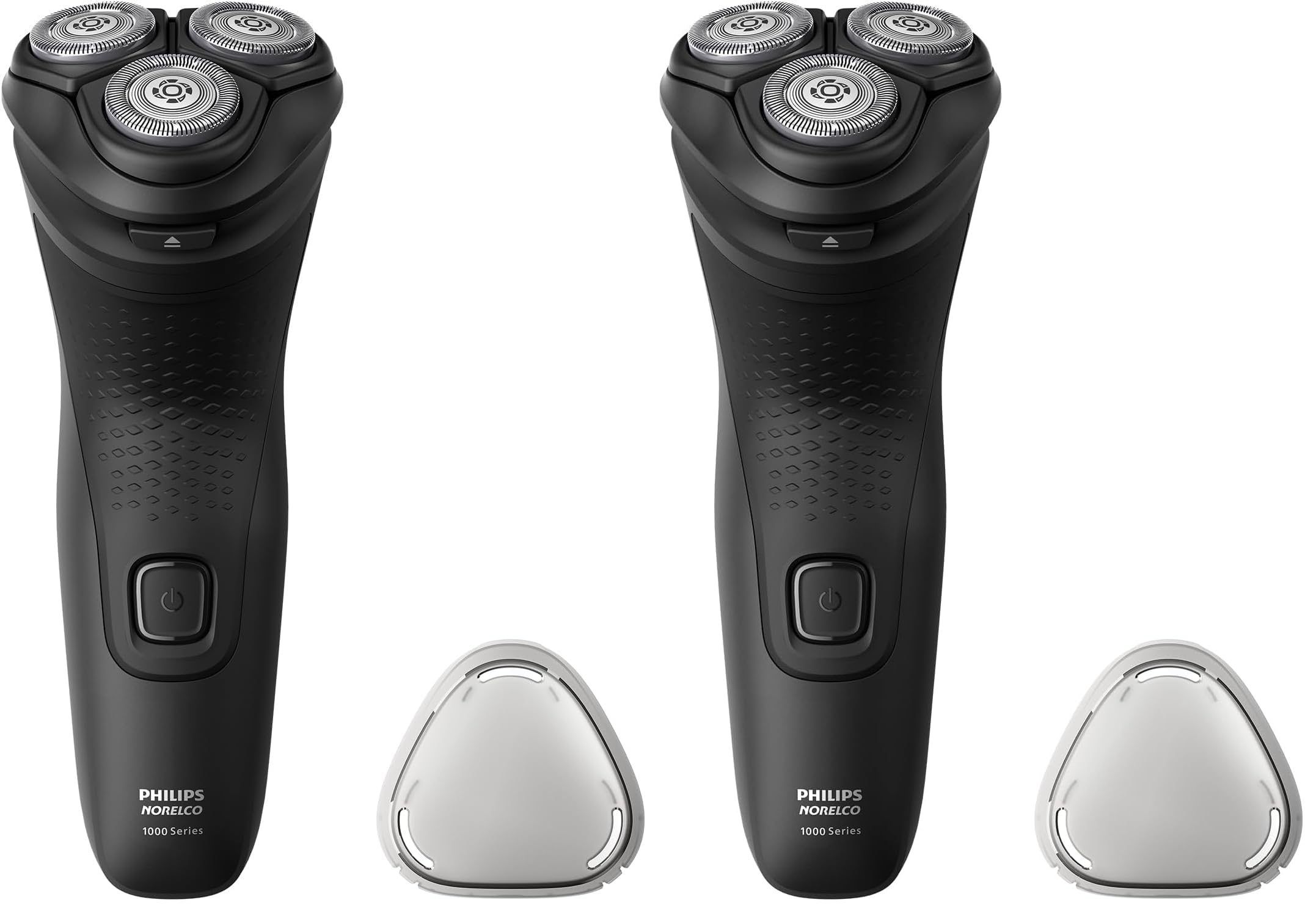 Philips Norelco Shaver 1100 Series, Dry Electric Shaver, 27 Self-Sharpening ComfortCut Blades, 4D Floating Heads, P-Cap, Deep Black, Model S1016/90 (Pack of 2)