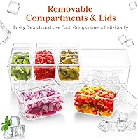 Vista 6 de Lifewit Juego de 2 Piezas para Servir Tacos para Fiestas con 5 Contenedores (2.5 Tazas) y Componentes, Organizador Grande de Condimentos