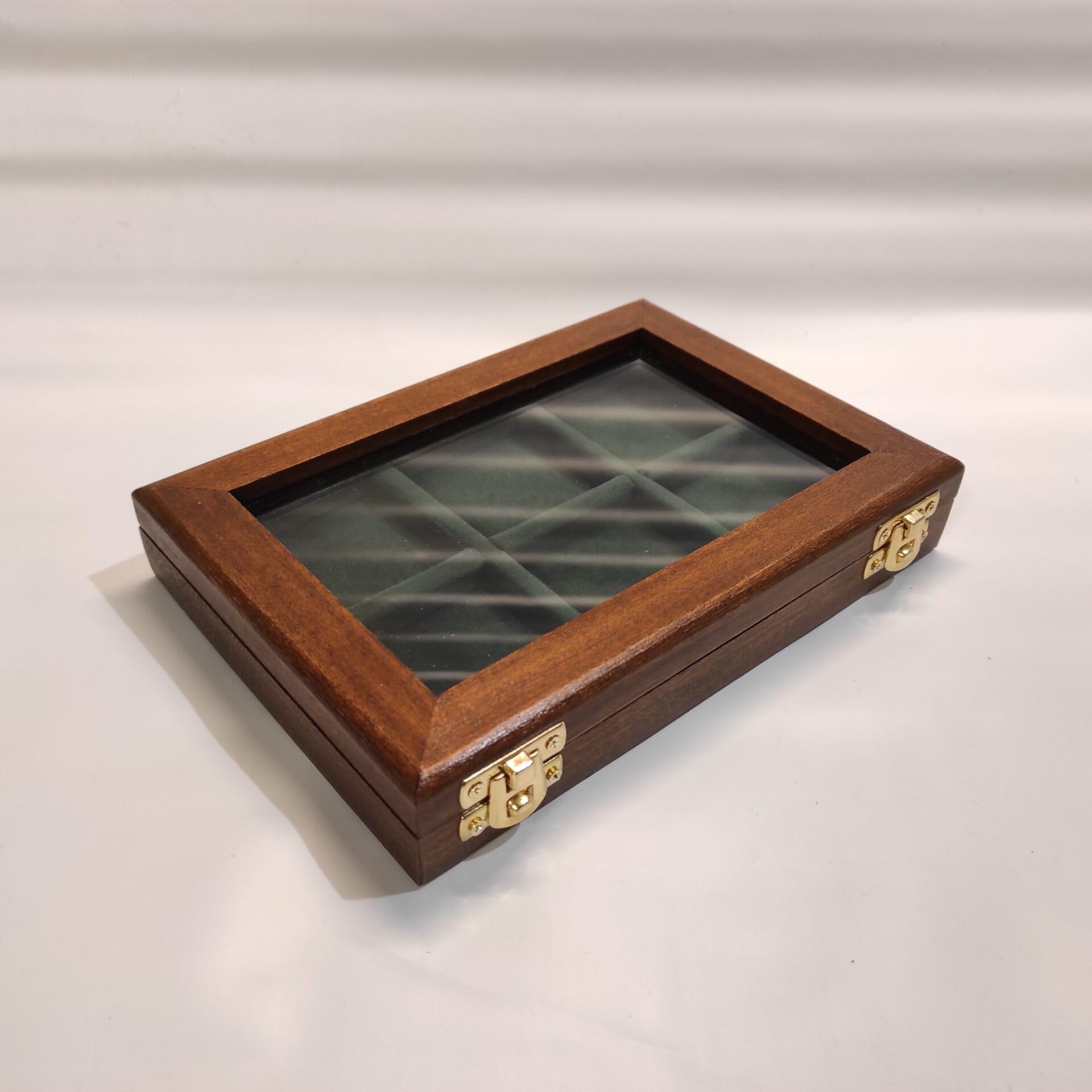 Cofanetto in legno per monete da collezione 6 caselle 50x50 mm, personalizzabile, velluto italiano, numismatica – Coins&More