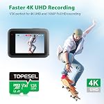 TOPESEL 128GB Micro SD Carte microSDXC TF Carte mémoire Flash jusqu'à 100MB/s, pour appareils photo, drones, smartphones et tablettes, 128GB Carte mémoire SDXC UHS-I, U3, A1, V30
