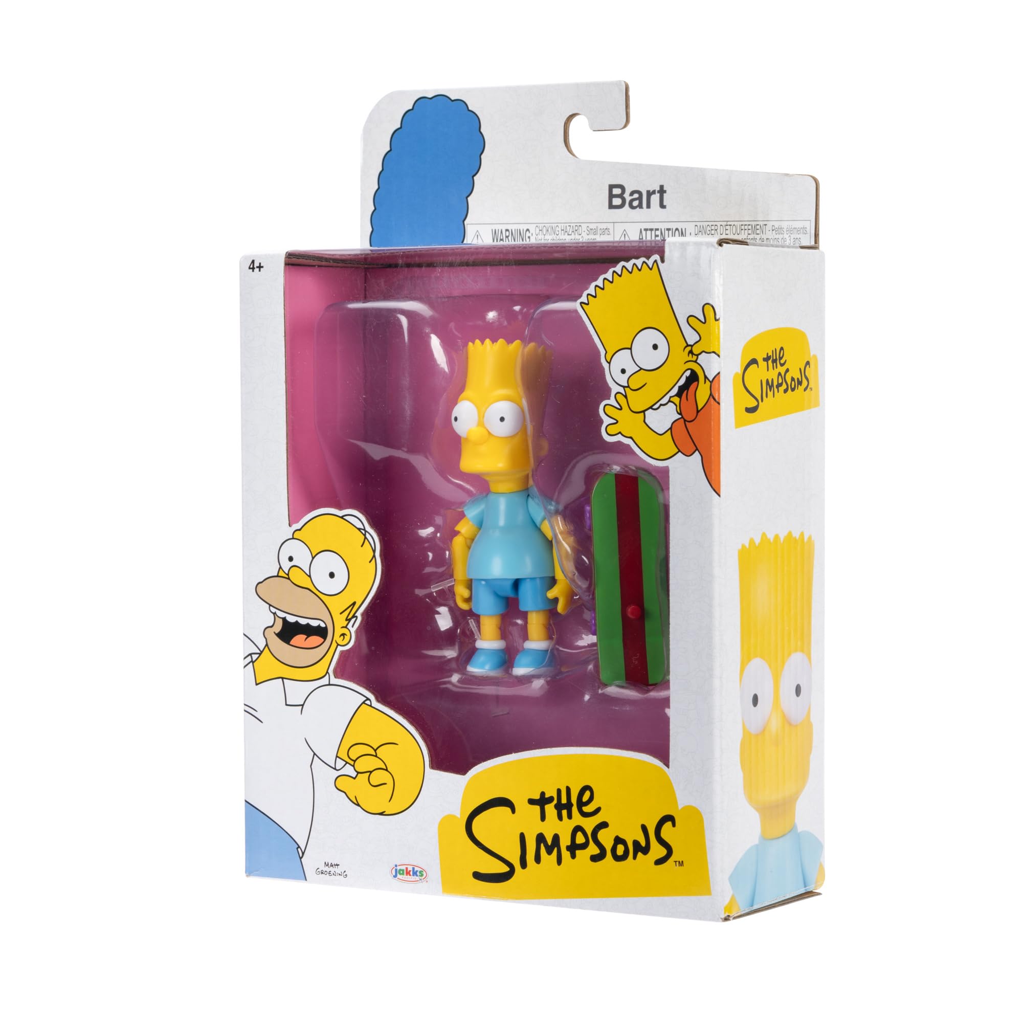 The Simpsons Camisa Azul Bart de 5 Pulgadas con monopatín W4