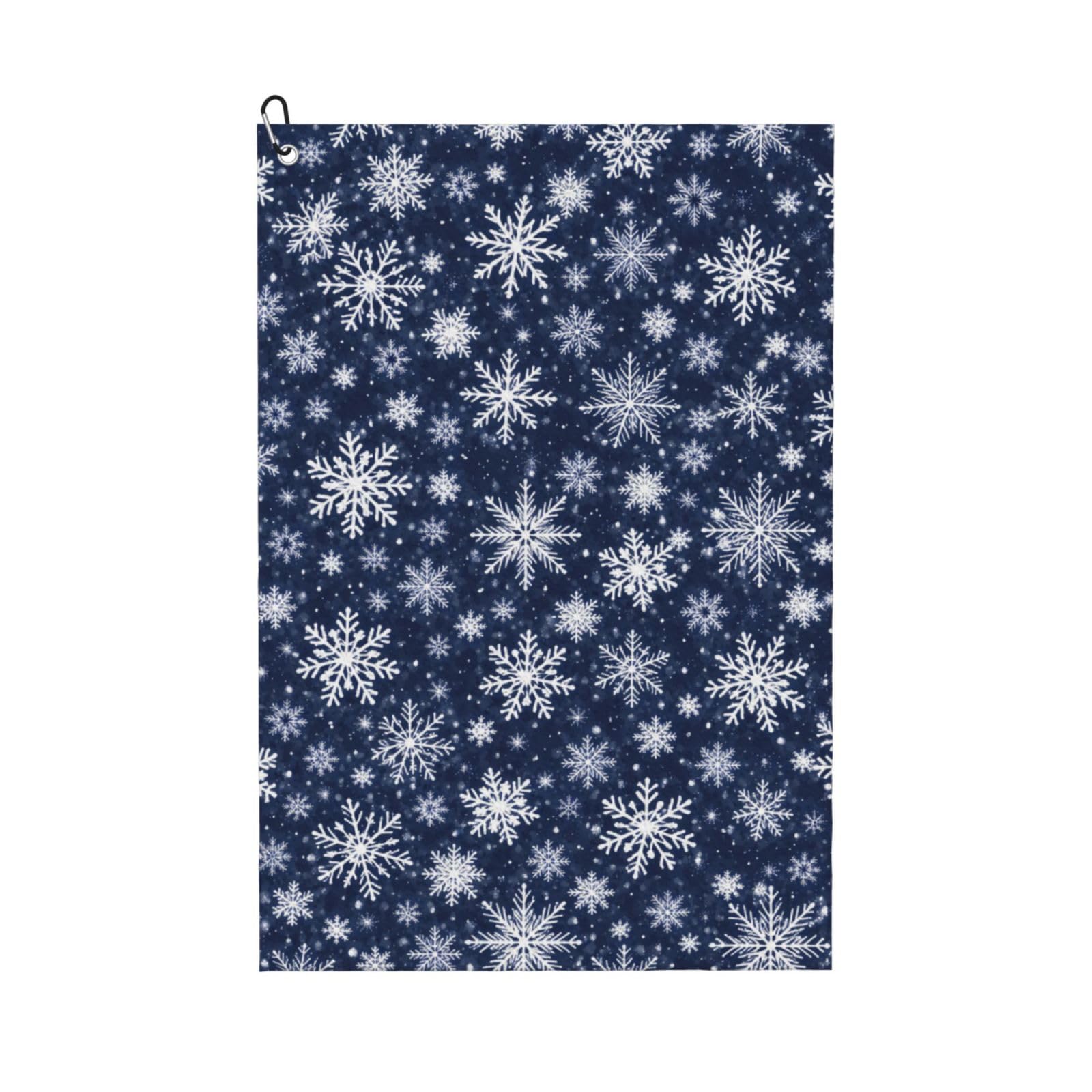 Oudrspo Aesthetic Romantic Snowflake Multi-Functional Golf Towel | Absorbent Quick Drying 16x24in
