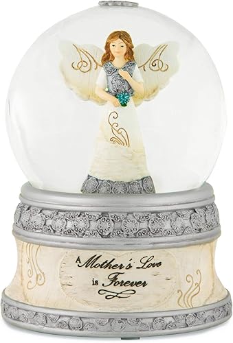 Pavilion Gift Company Elements 82329 - Globo musical de agua con figura de ángel, 3.937 in, el amor de una madre, 6 pulgadas, color blanco