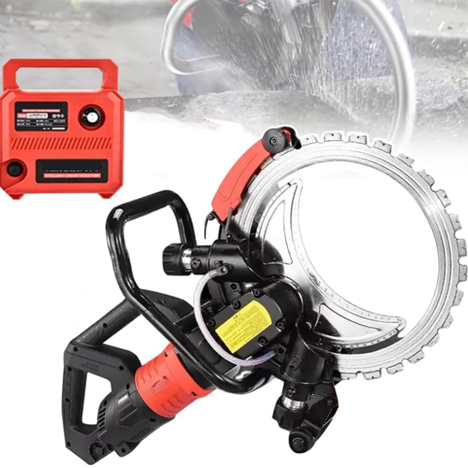 Sierra Hormigón Eléctrica 16 Pulgadas Con Supresión Polvo Alimentada Por Agua,Sierra Anillo Para Hormigón 8980 W/9500 W,Cortadora Ranuras Con Cuchilla Titanio Para Granito,Piedra,8980W-3xblade