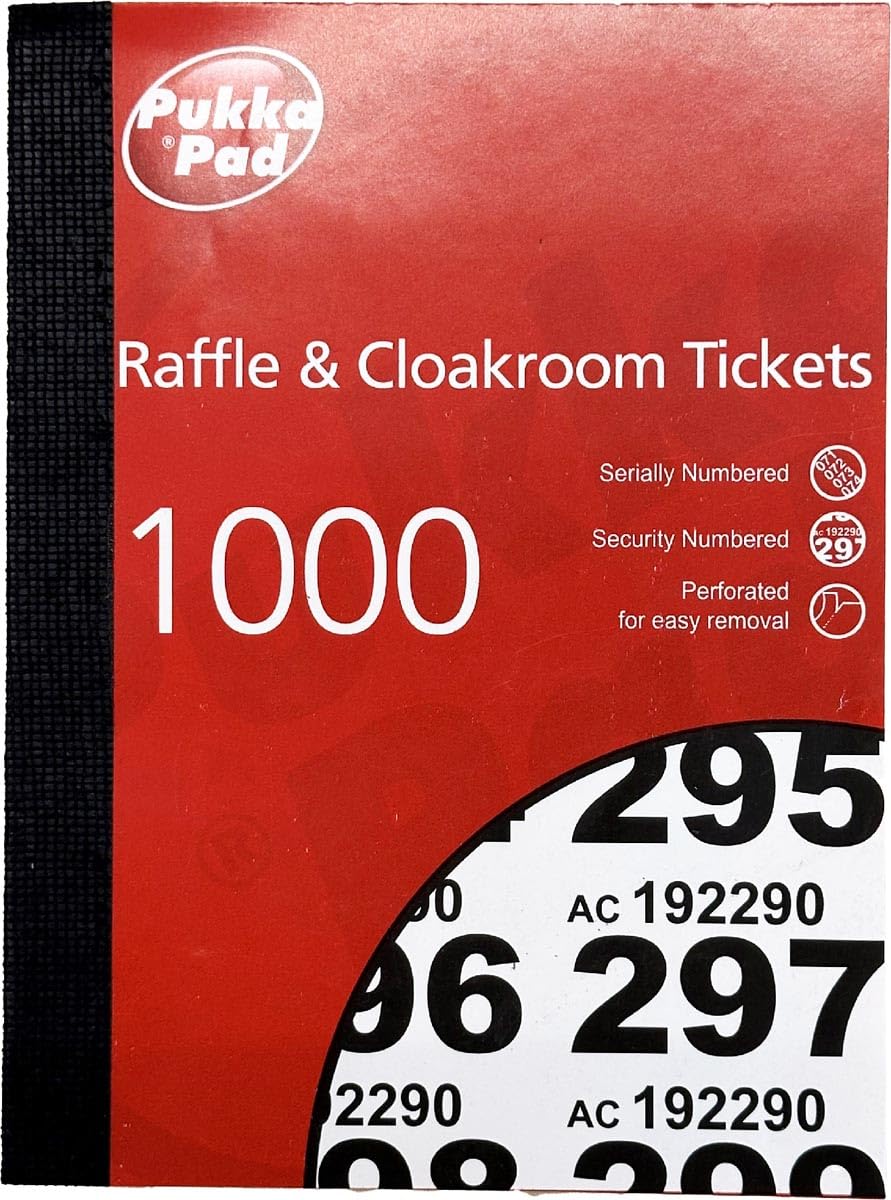 Raffle & Clockroom Tickets 1-1000 Single (Ref:RAF1000)