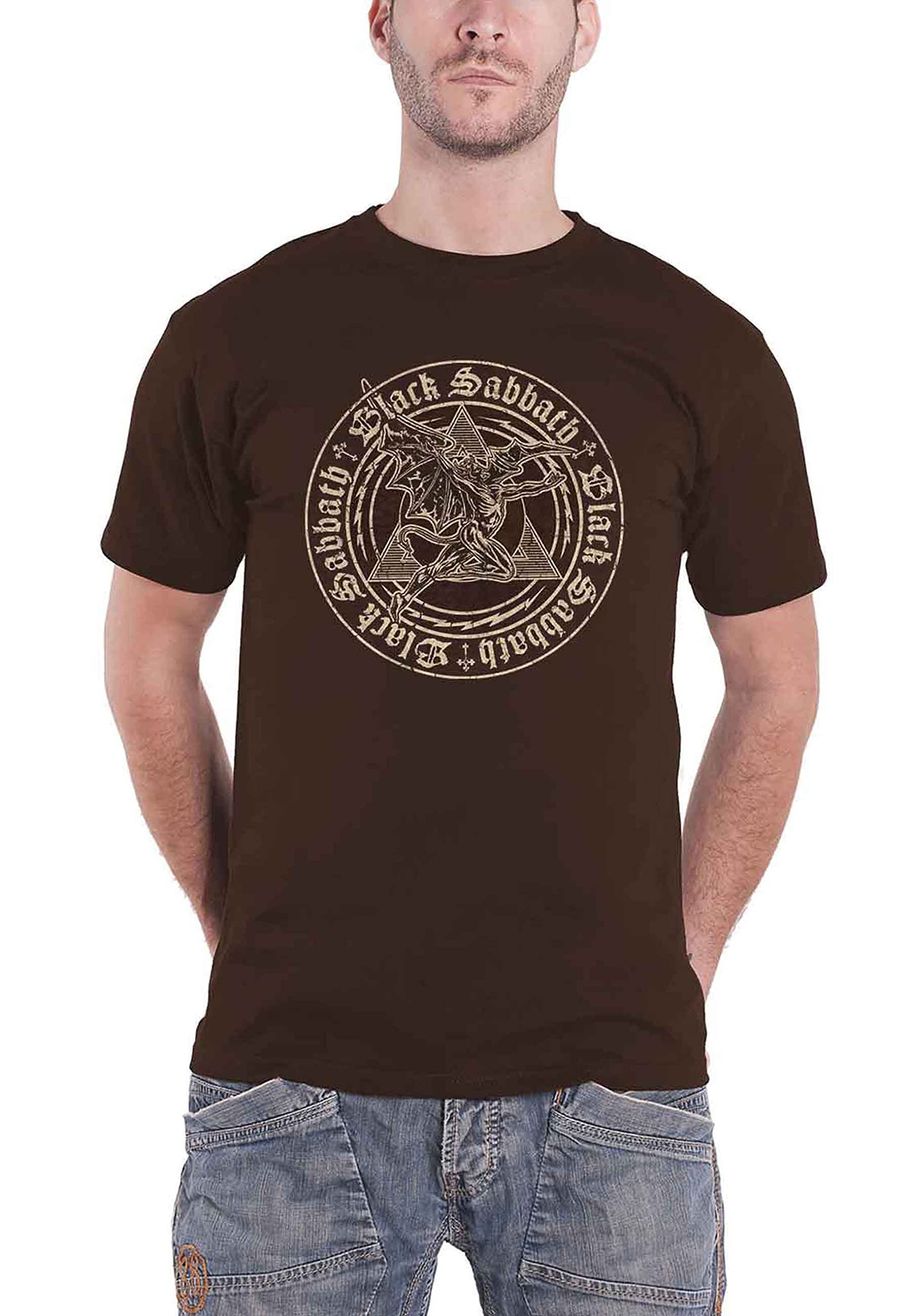 Black Sabbath Henry Pyramid Emblem T-Shirt - Brown - XXL