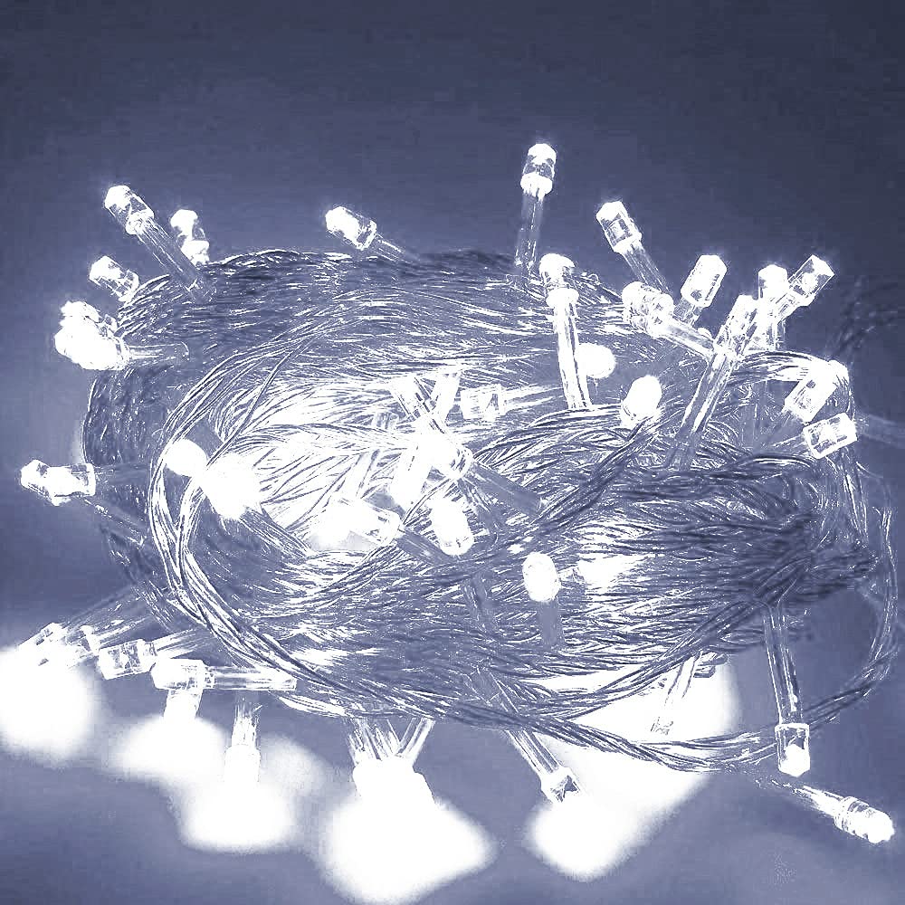 Christmas Fairy Lights, 5M 50 LED Christmas Tree String Lights with 2 Mode Battery Operated for Christmas Tree Party Wedding Garden Decorate (White)