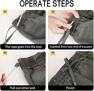 XMLINPER 3PCS Spring Drawstring Threader Tool-Rope Threader Clip for Drawstring Replacement for Hoodies,Pants (3)