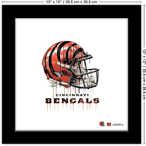 Miniatura 10 de Trends International Gallery Pops NFL Cincinnati Bengals - Lienzo decorativo para pared con casco de goteo, versión sin marco, 12 x 12 pulgadas,