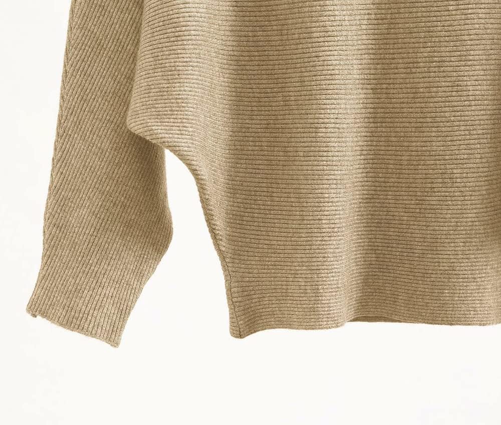 GOLDSTITCH Boat Neck Batwing Sleeves Dolman Knitted Sweaters and Pullovers Tops for Women - Image 2