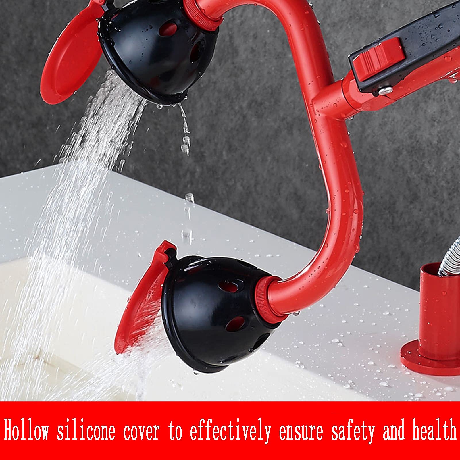Augenwaschstation, Augenspüldusche mit Kontinuierlichem Fluss, Doppel-Spray Drench Schlauch Augendusche Wasserhahn, für Werkschemielabor