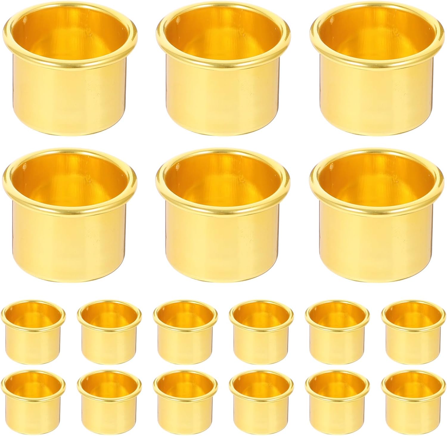 STOBAZA 30pcs Aluminum Candle Cup Mini Metal Candle Inserts