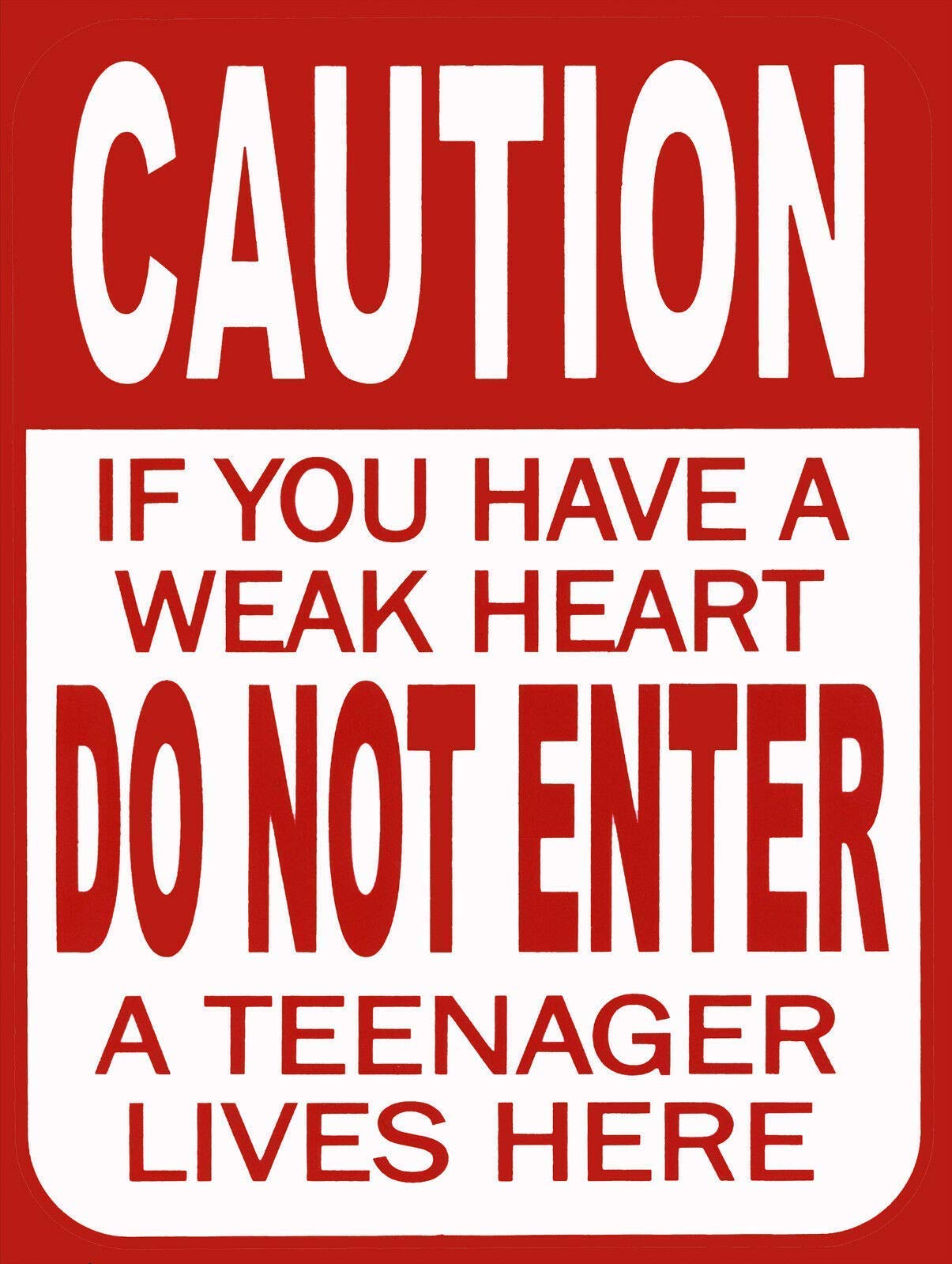 Metal Shabby - Tin Sign Caution Teenager Plaque/Tin in Plaque Poster 8"x12"