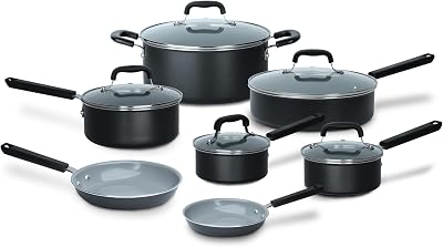Cuisinart PURELYCERAMIC 12-Piece Pots and Pans Set, Black (55IC-12BKC)