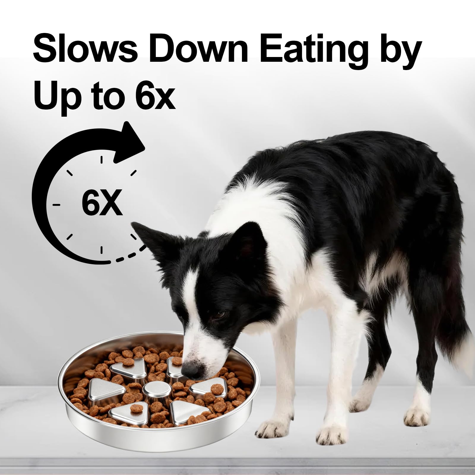 Kactoily 304 Stainless Steel Slow Feeder Dog Bowl, 2.5 Cups Non-Slip Pet Bowl, Raised Design for Slow Eating & Digestive Health - Perfect for Medium Large Dogs - image 7