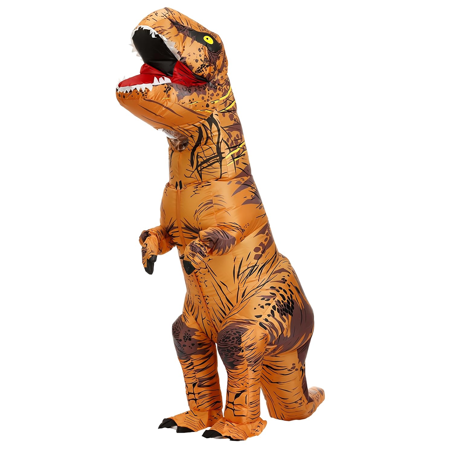 Aufblasbares T-Rex-Kostüm für den ganzen Körper für Erwachsene, brauner Dinosaurier-Aufblasanzug, perfektes lustiges Outfit für Halloween, Kostümparty und Junggesellenabschied, Dino-Kostüm