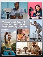 Vista 8 de Hollyland Lark M2 Wireless Microphone for iPhone/Camera/Android/PC, 48kHz/24-bit High Fidelity Audio, 300m Range, Noise Cancelling, 40h Use, Black