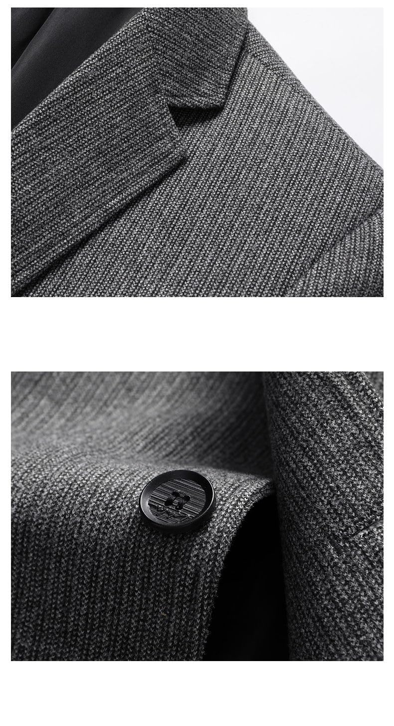 Blazer De Tweed para Hombre Chaquetas Elegantes E Informales para Hombre Chaqueta De Traje Clásica De Dos Botones con Corte Entallado Abrigos De Lana para Otoño E Invierno Abrigos para La Oficina
