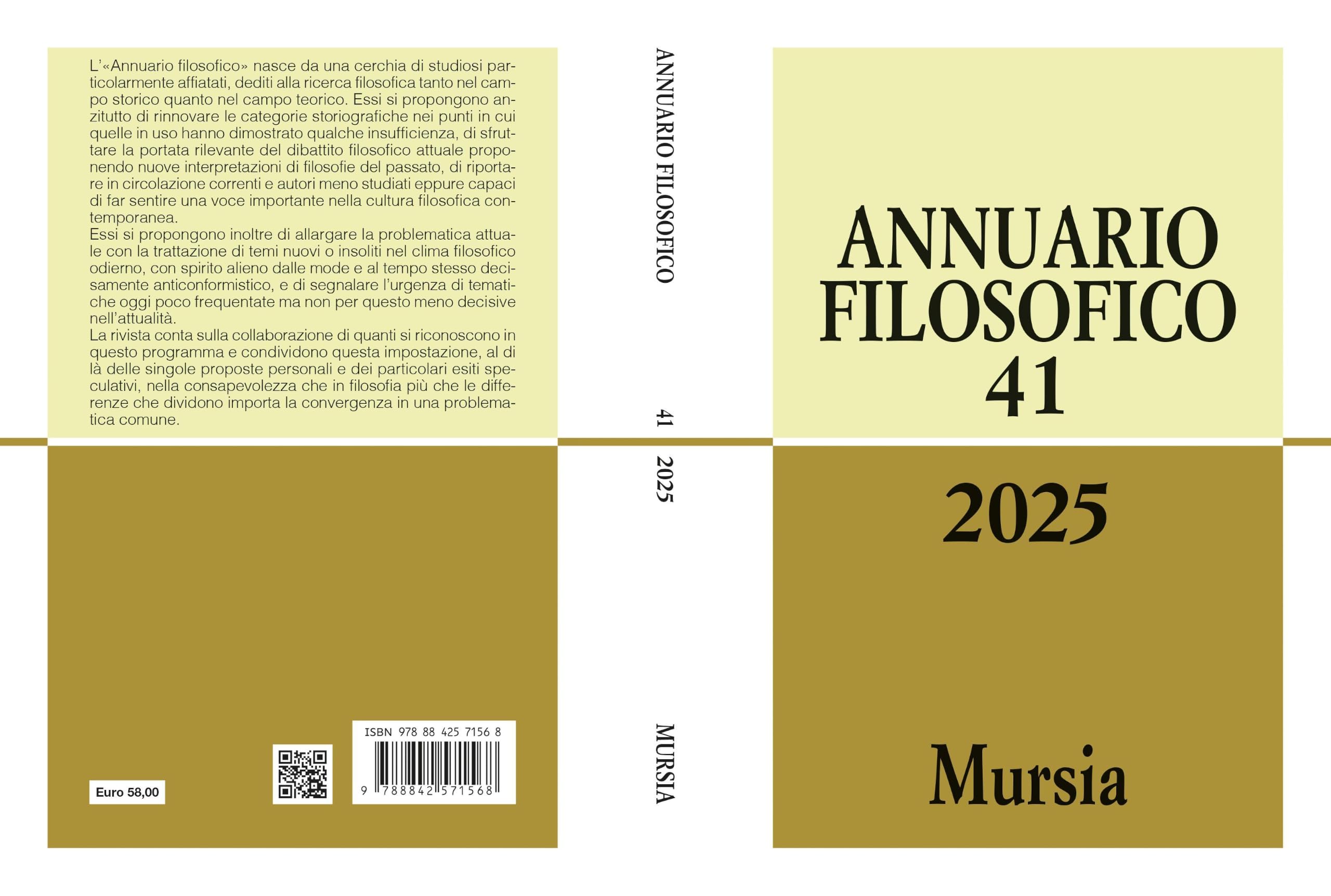 Annuario Filosofico 2025 (Vol. 41)