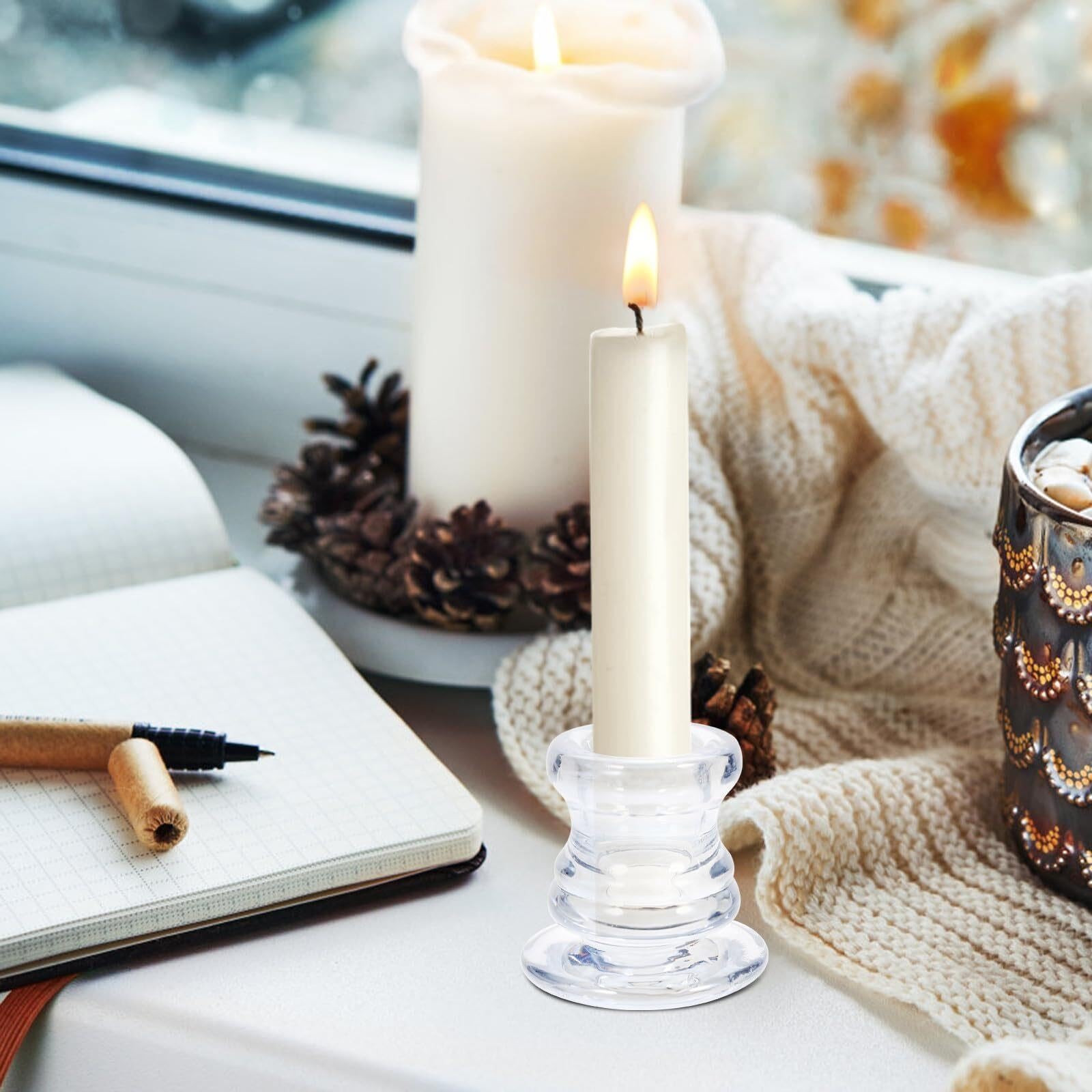 Portacandele Portacandele in Vetro da 4 Pezzi for Accenti Tavolo con luci tè Decorazioni per la mensola del Camino