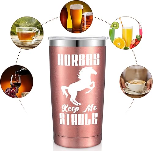 Miniatura 6 de Jiuguva Regalos para amantes de los caballos, gorra de béisbol con tapa con aislamiento de acero inoxidable, diseño de pelo de granero, gorro de