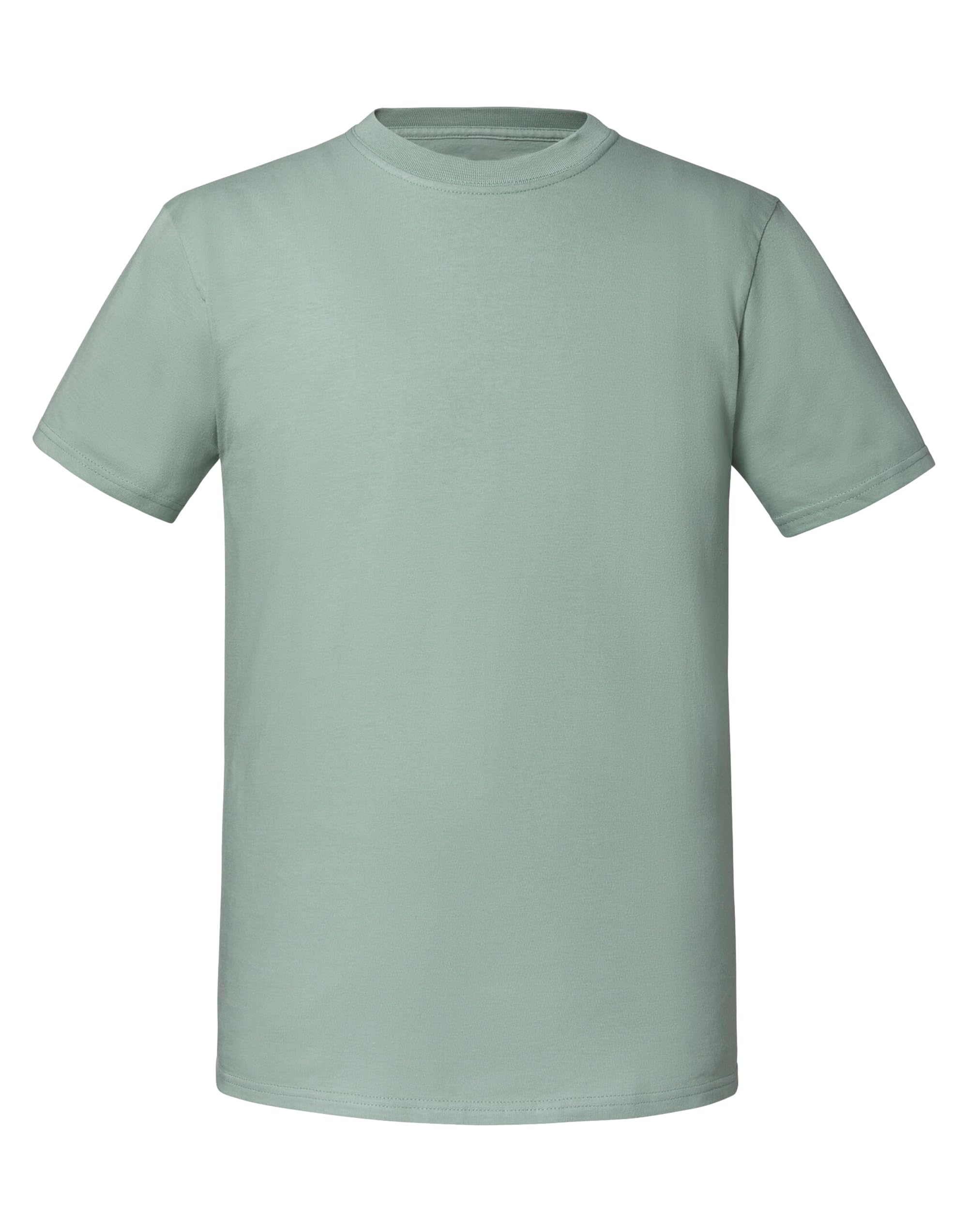 COOZO Men's Classic Blank Ringspun Premium Crew Neck Short Sleeve T-Shirt - Sage - XL