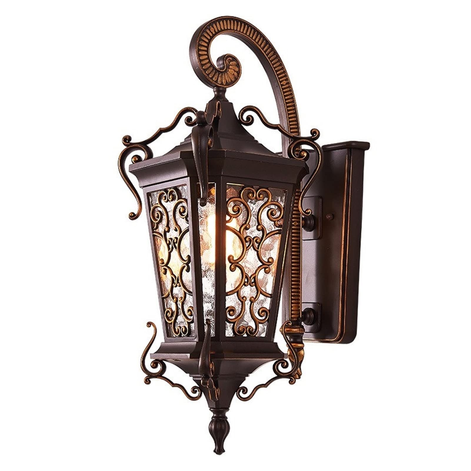 Lanterne extérieure rétro haut de gamme laiton verre treillis IP55