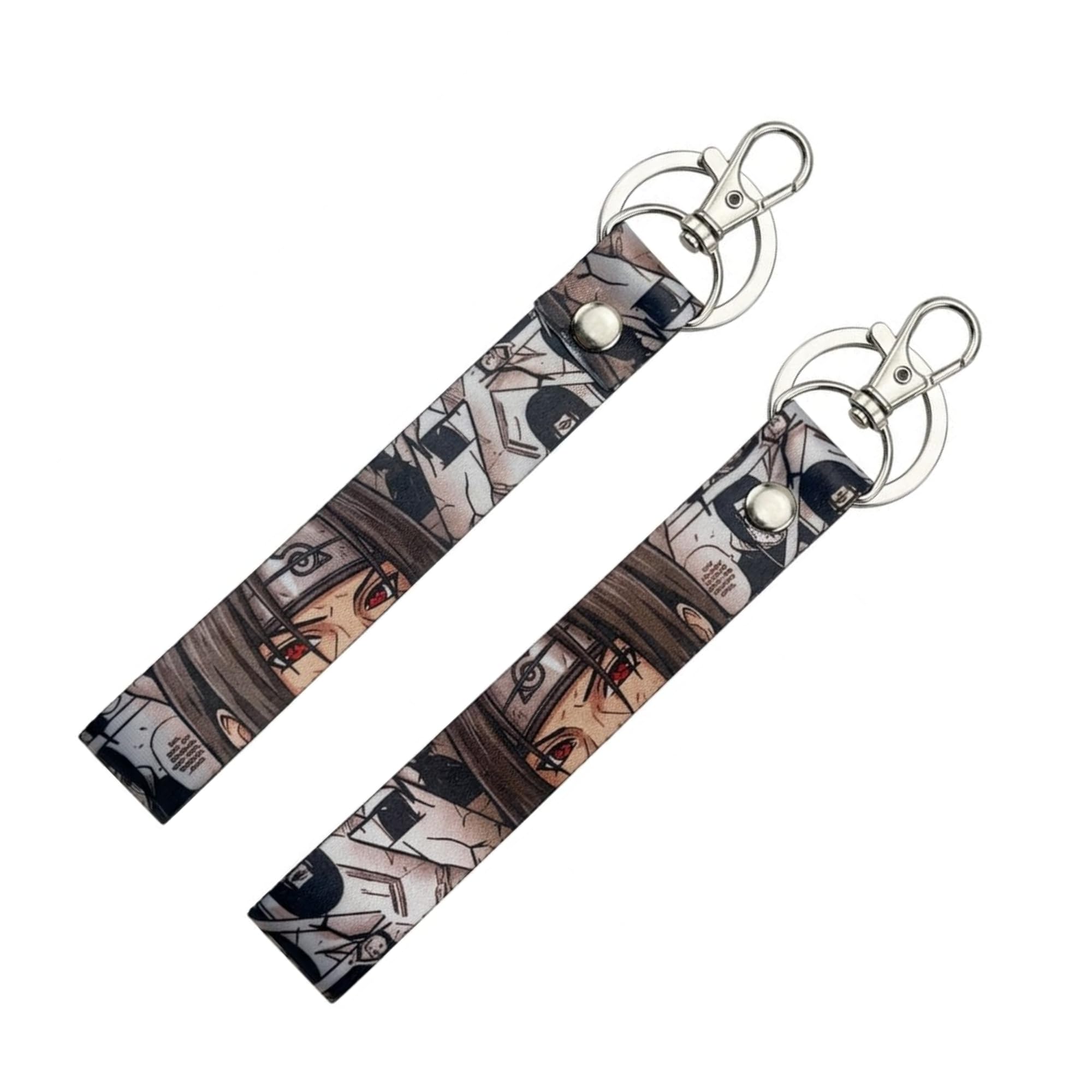 Anime Printed Fabric Strap Keychain Set of 2 | Premium Character Design Lanyard Key Ring with Metal Clip Hook | Stylish Bag Charm Accessory for Keys, Backpacks, Handbags & Gifts-image-34