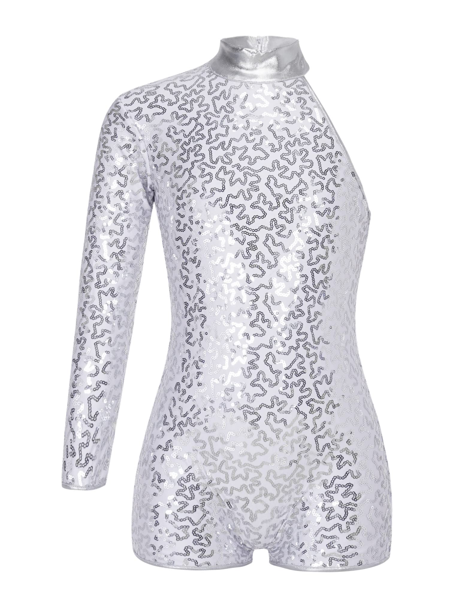 Freebily Maillot de Danza Gimnástica para Niña Leotardo de Manga Larga Mono Lentejuelas de Gimnasia Rítmica Patinaje Disfraz de Ballet