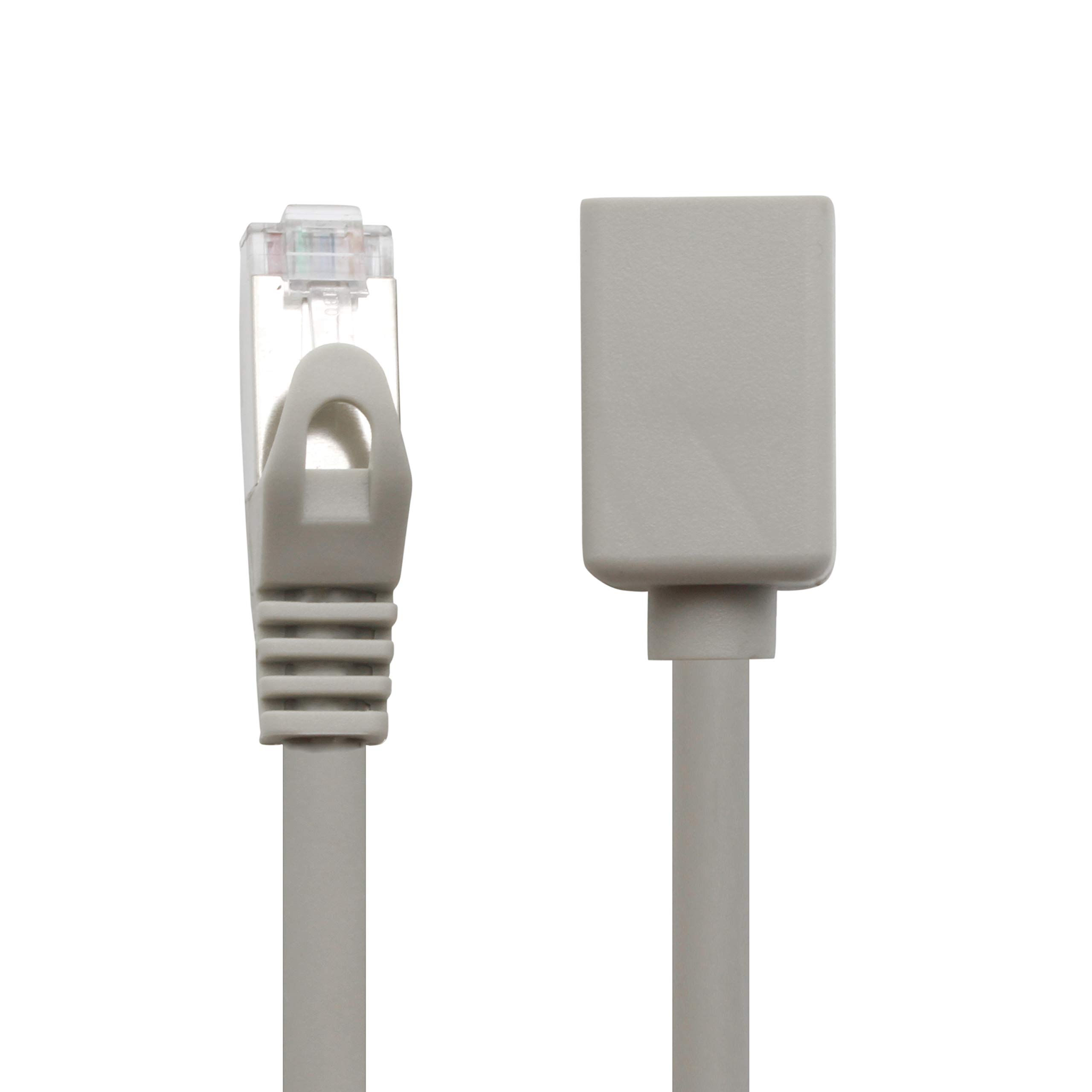 1aTTack.de 618364 Adaptador de extensión CAT7 Cat.7-1m - Cable Ethernet Cable de red Lankabel 10 Gb/s cable sin procesar con (RJ45) Enchufe Cat6a 10 piezas - gris