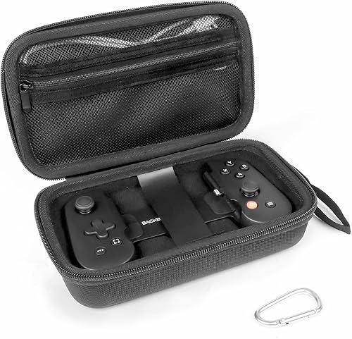Carry case Compatible with BACKBONE One Mobile Gaming Controlle,Keychain and Net Pocket,Box Only (Black)