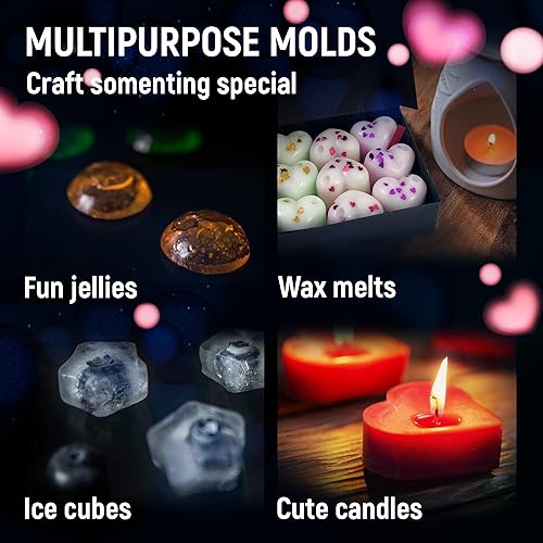 Miniatura 7 de Moldes de silicona para chocolate – Juego de 6 – Moldes antiadherentes y de grado alimenticio para caramelos de gelatina, trufas, derretidos de baño