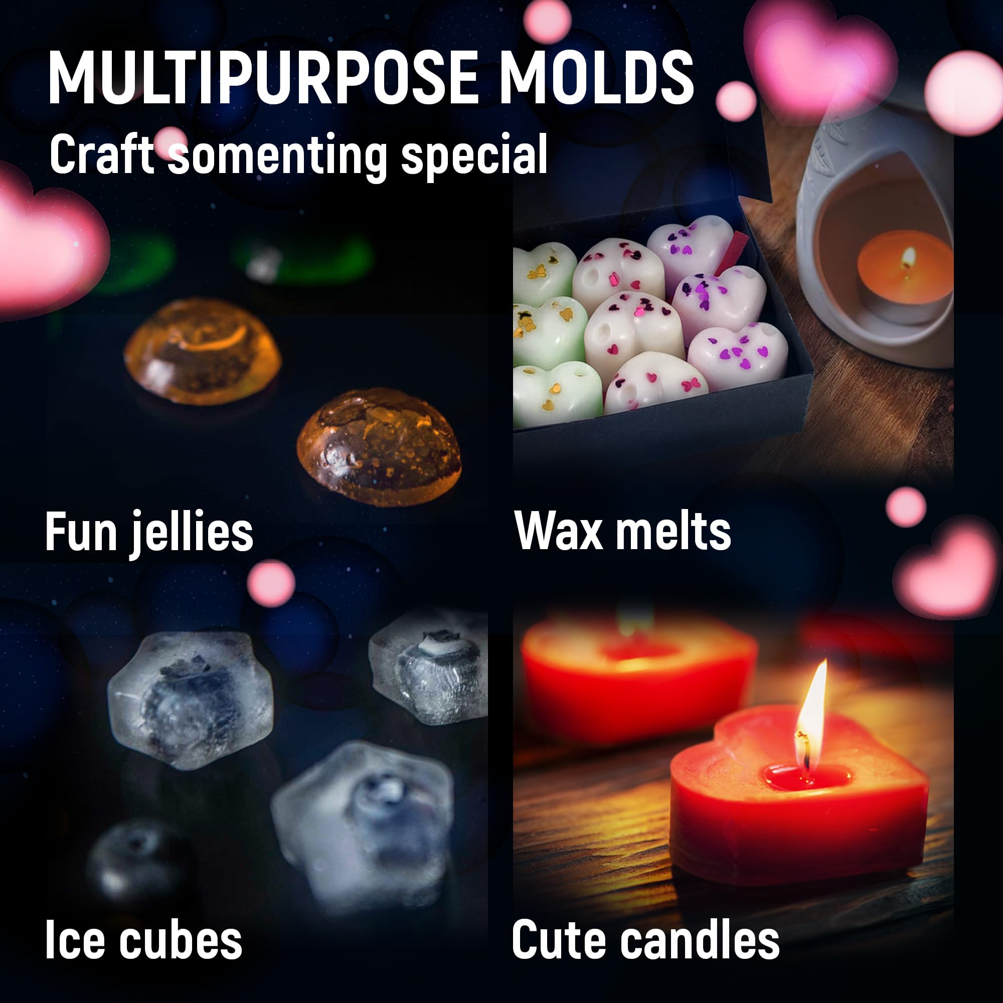 Mighty-X Silicone Candy Molds + 5 Recipes eBook - 6 Pack - Ideal Silicone Molds For Fat Bombs - Chocolate Molds