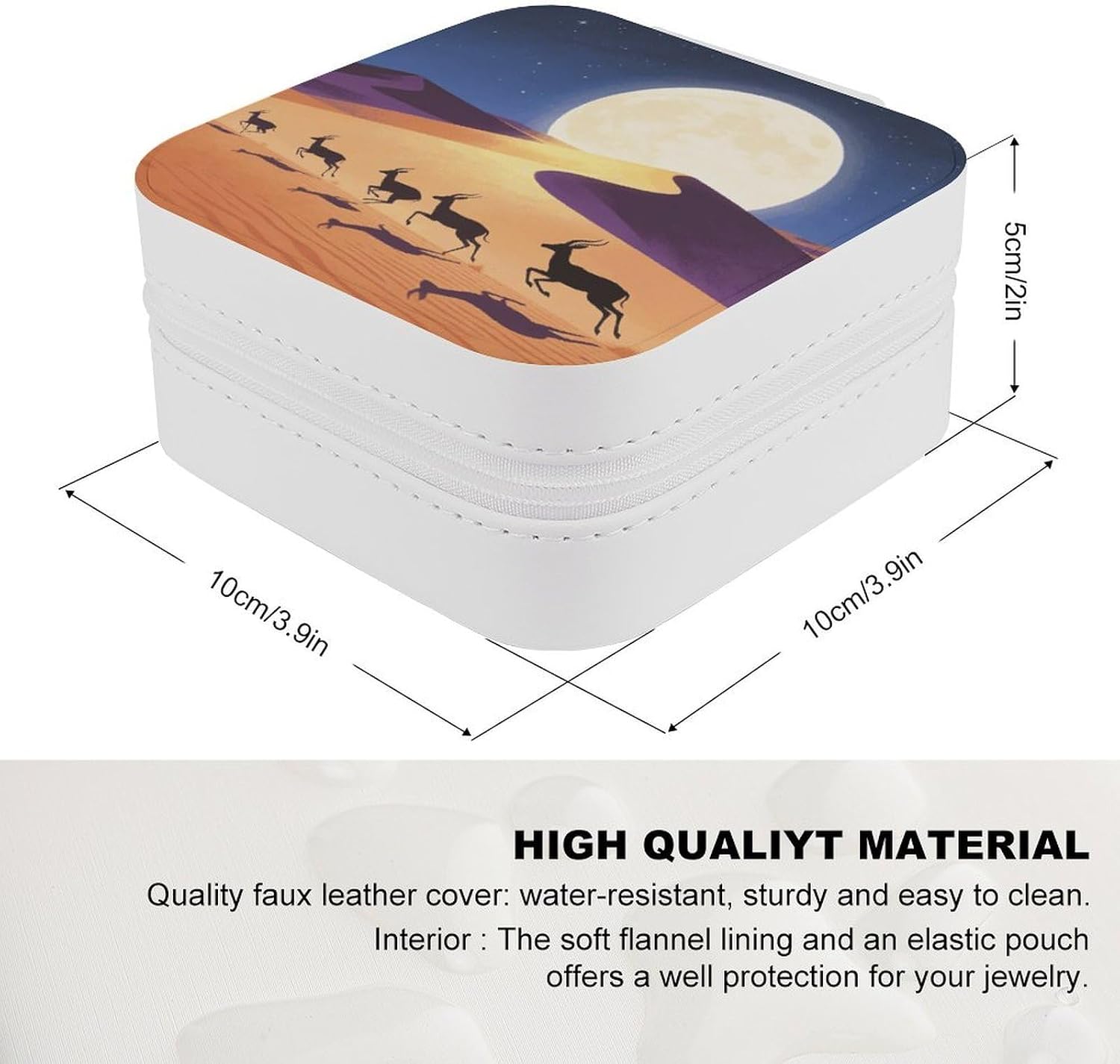 Shayuan Chases The Light Jewelry Box Travel Jewelry Case Leather Mini Jewelry Travel Case Small Jewelry Box Portable Jewelry Organizer for Womens Rings Earrings Pendants image 2