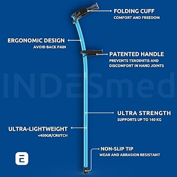Pair of Ultra-Lightweight Aerospace Aluminum Forearm Crutches