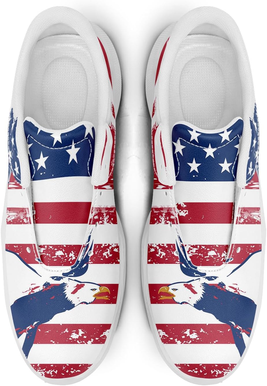 Patriotic Spikeless Golf Shoes for Men, Women's Breathable Golf Sneakers with American Flag Designs Sports Walking Footwear