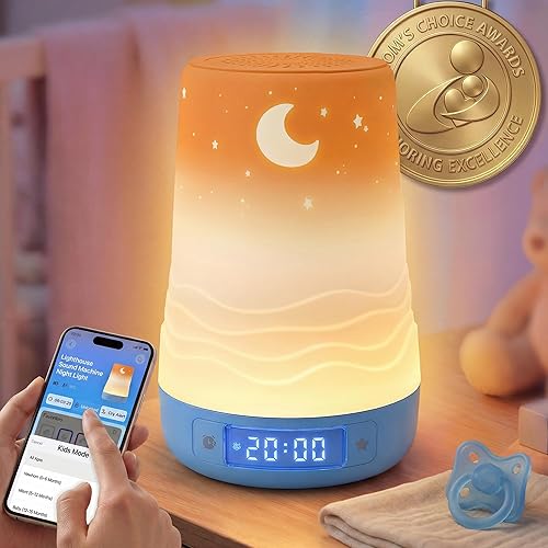 Mewaii White Noise Sound Machine Baby & Adult with Night Light | AI Cry Detection, App Remote Control, 100 Soothing Sounds, Sleep Routine Builder,