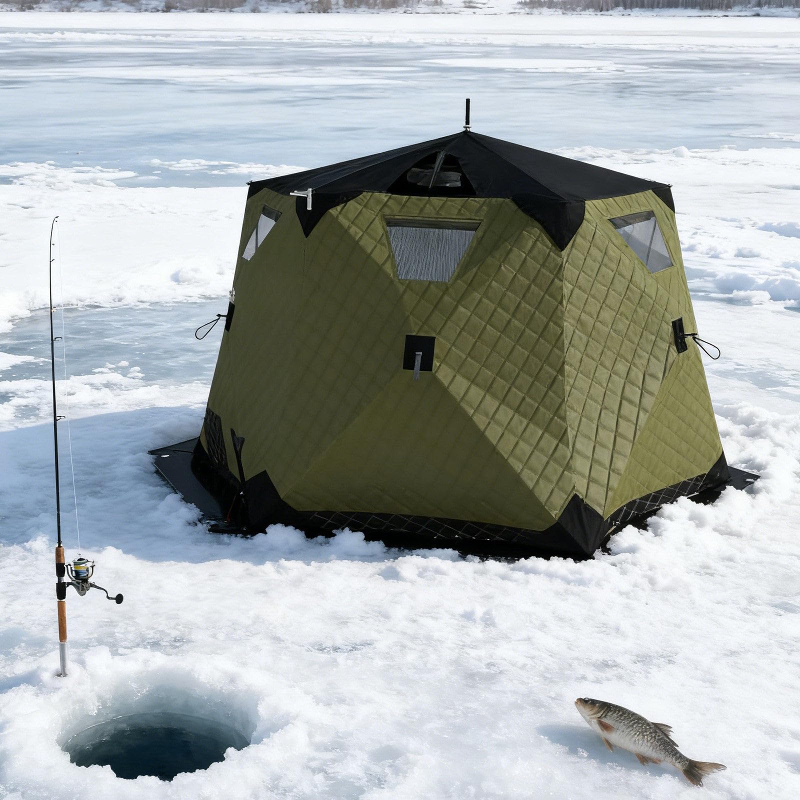 Amazon.com : ZHLINGQ Ice Shanty, Ice Fishing Tent Insulated, 75sp