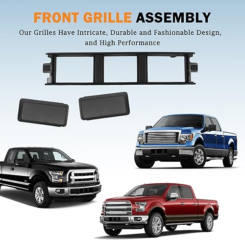 Miniatura 8 de KARPAL Almohadillas para parachoques delantero, tapas de extremo + cubierta central inferior para parachoques delantero, compatible con Ford F-150