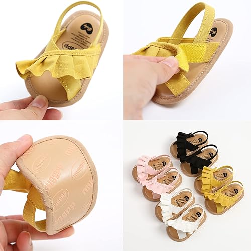 Miniatura 6 de RVROVIC Sandalias de primera calidad para bebés, niños y niñas, suela de goma antideslizante suave, zapatos de verano al aire libre para niños