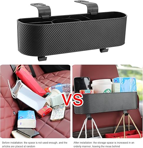 Miniatura 7 de Tumecos Organizador de asiento trasero para reposacabezas de automóvil con portavasos para automóvil, bolsillo de almacenamiento para automóvil,