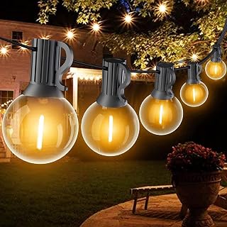 9 Meter LED Lichterkette Außen Strom G40 Warmweiß Wasserdicht