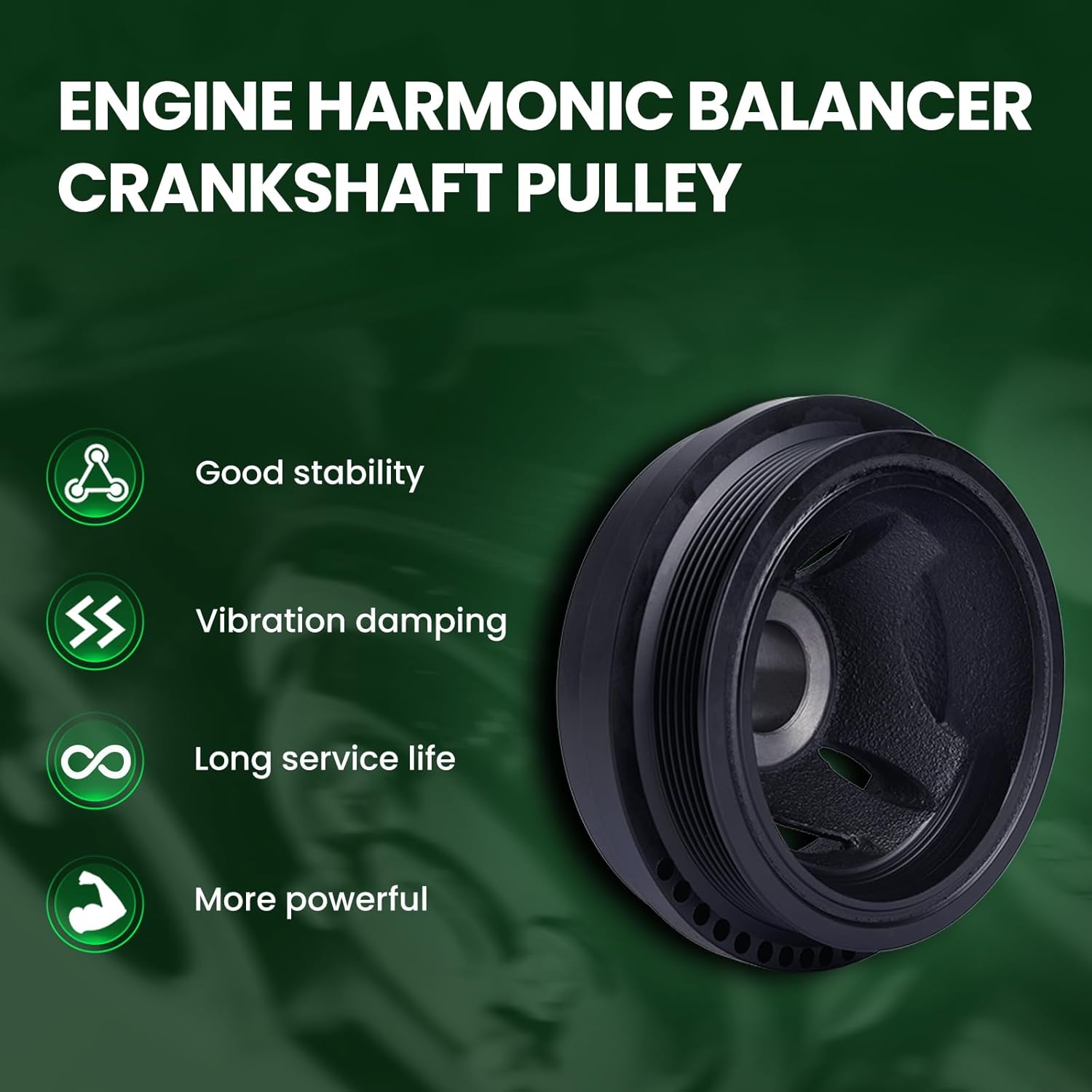 MOCA 594-427 Engine Harmonic Balancer Compatible with 2011-2020 for Ram 1500 V8 5.7L, 2011-2019 for Ram 2500 V8 5.7L, 2009 for Chrysler Aspen V8 5.7L, 2009-2010 for Dodge Ram 1500 2500 V8 5.7L