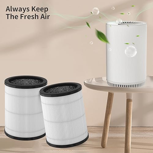Miniatura 7 de Filtro de repuesto KJ80 True HEPA compatible con purificador Druiap KJ80, en comparación con la pieza # AF3080, filtros HEPA 3 en 1 H13 (paquete de
