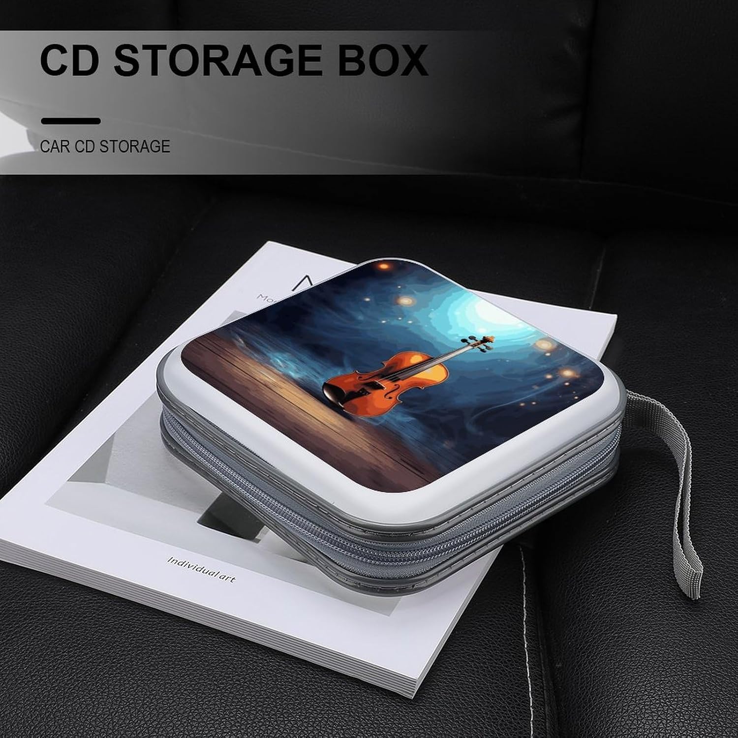 Violin Poster CD Case 40 Capacity Premium DVD Cases with Zipper DVD Collection Storage Bag Hard Plastic CD Holder Protective Disc Storage Organizer for Car Travel Home image 5