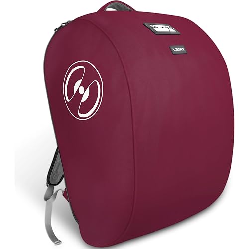 YOREPEK Padded Car Seat Stroller Travel Bag for Air Travel Gate Check | for Doona with Base, for Evenflo Shyft Dualride without Base, Infant Car Seat Trave Bag, Backpack Straps, Foldable, Wine Red