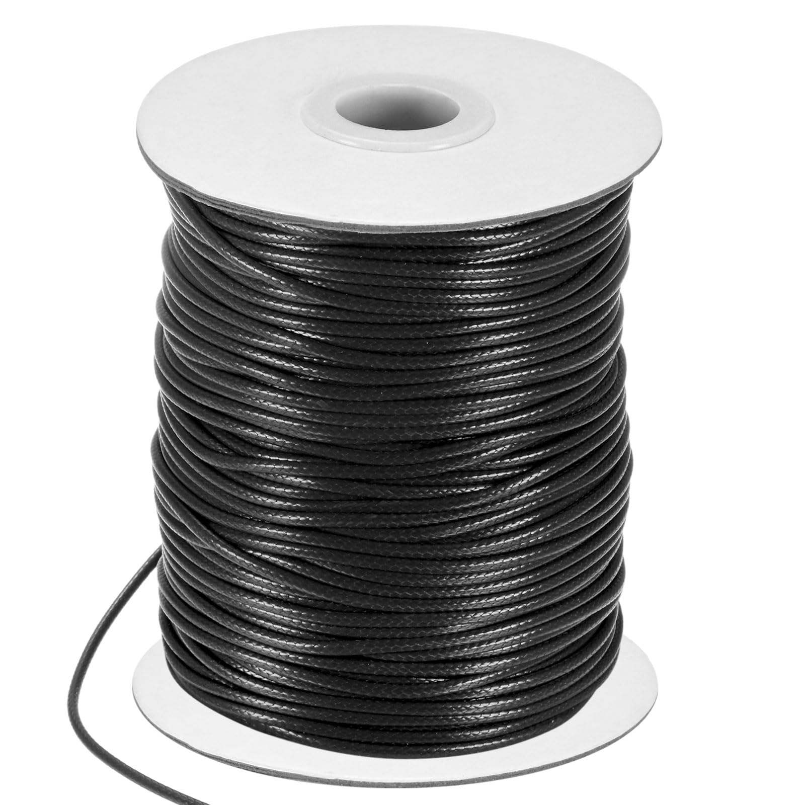 M METERXITY Waxed Polyester Cord, 87 Yards 2mm Waxed Beading String with Spool for Jewelry Making/DIY Handmade Crafts/Necklaces/Bracelets, String Macrame Bracelet Thread [Black]